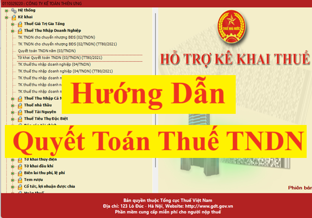 Hướng dẫn quyết toán thuế TNDN