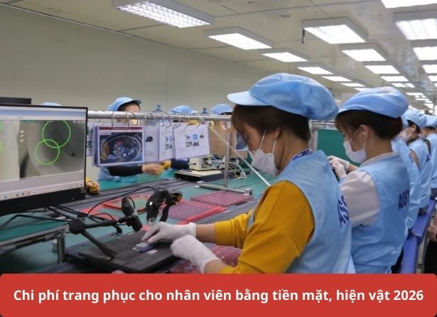 Chi phí trang phục cho nhân viên bằng tiền mặt, hiện vật 2026