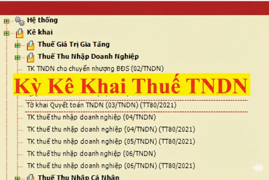 Kỳ kê khai thuế TNDN