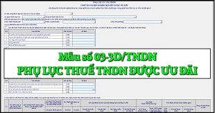 Mẫu số 03-3D-TNDN Phụ lục thuế thu nhập doanh nghiệp được ưu đãi theo TT 80-2021