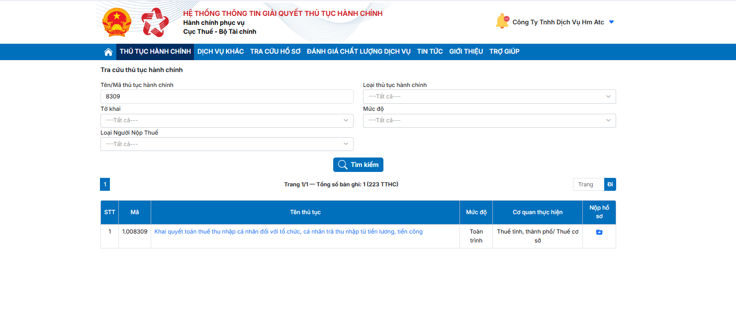 nộp tờ khai qquyết toán thuế TNCN