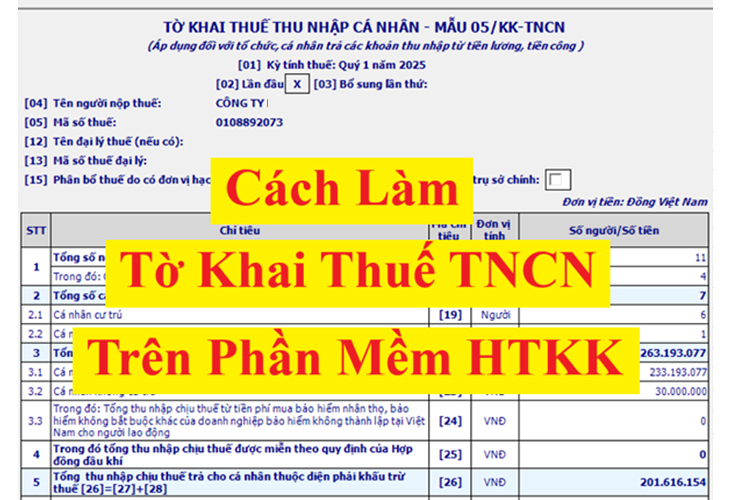 cách làm tờ khai thuế tncn