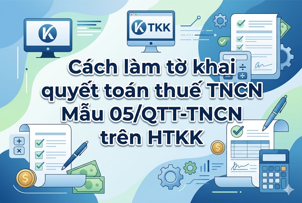 Cách làm tờ khai quyết toán thuế TNCN Mẫu 05/QTT-TNCN trên HTKK