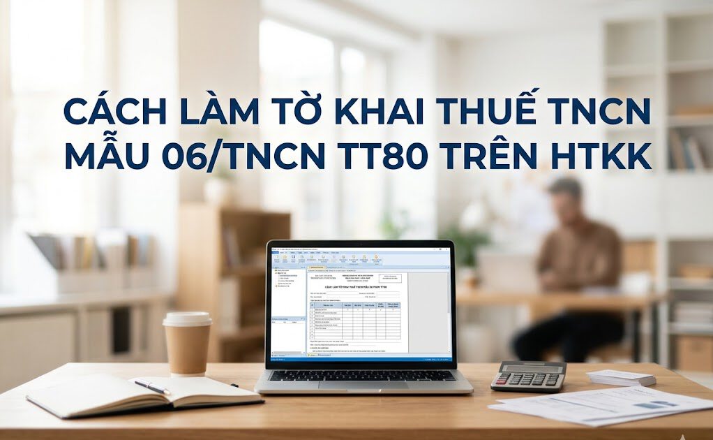 Cách làm tờ khai thuế TNCN mẫu 06/TNCN TT80 trên HTKK
