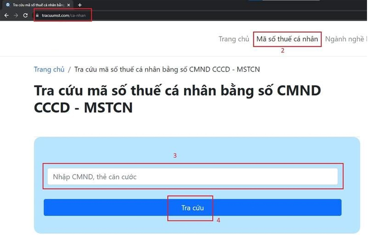 Cách tra cứu mã số thuế cá nhân bằng CCCD, CMND, MST