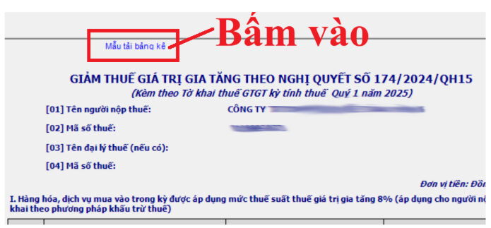 mẫu tải bảng kê