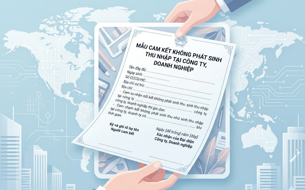 Mẫu cam kết không phát sinh thu nhập tại công ty, doanh nghiệp