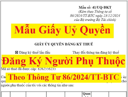 Mẫu giấy ủy quyền đăng ký người phụ thuộc 2026 mới nhất