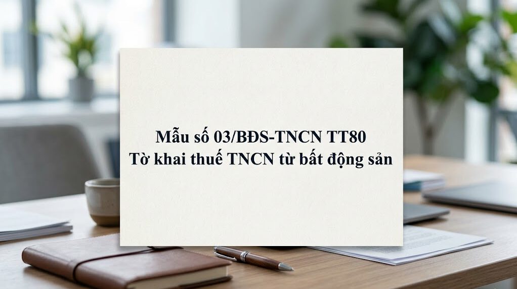 Mẫu số 03/BĐS-TNCN TT80 Tờ khai thuế TNCN từ bất động sản