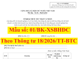 Tờ khai thuế TNCN Mẫu 01/XSBHĐC theo Thông tư 18