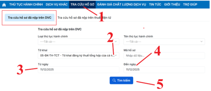 tra cứu chi tiết kết quả