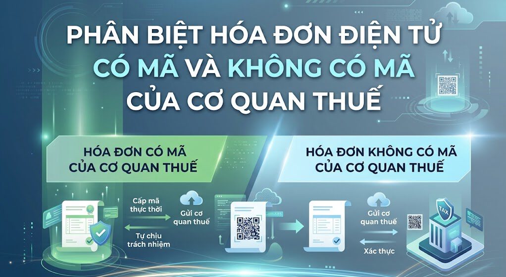 Phân biệt hóa đơn điện tử có mã và không có mã của cơ quan thuế