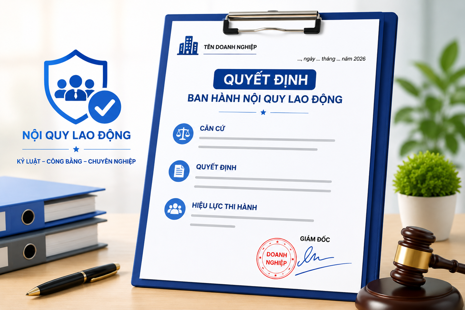 Mẫu quyết định ban hành nội quy lao động mới nhất năm 2026