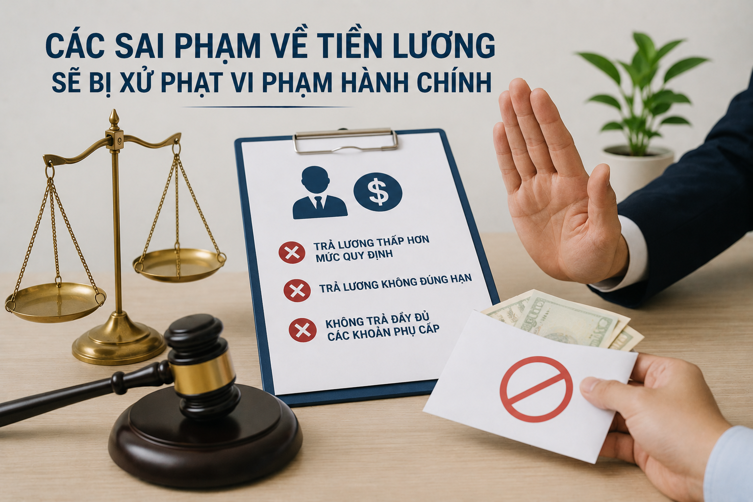 Các sai phạm về tiền lương sẽ bị xử phạt vi phạm hành chính