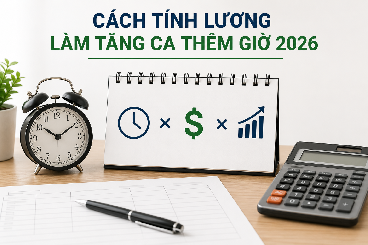 Cách tính lương làm tăng ca thêm giờ năm 2026