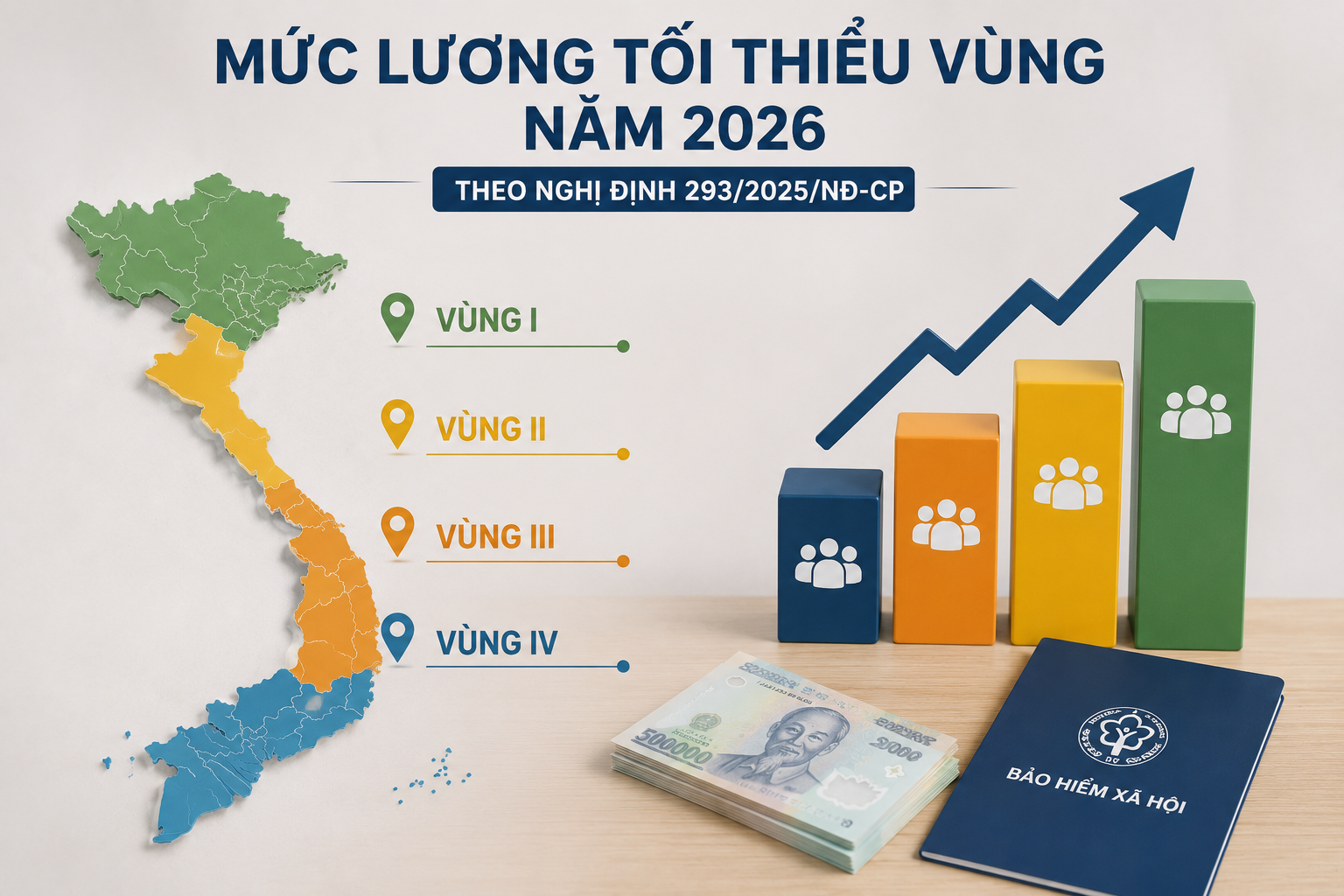 Mức lương tối thiều vùng năm 2026 theo Nghị định 293/2025/NĐ-CP