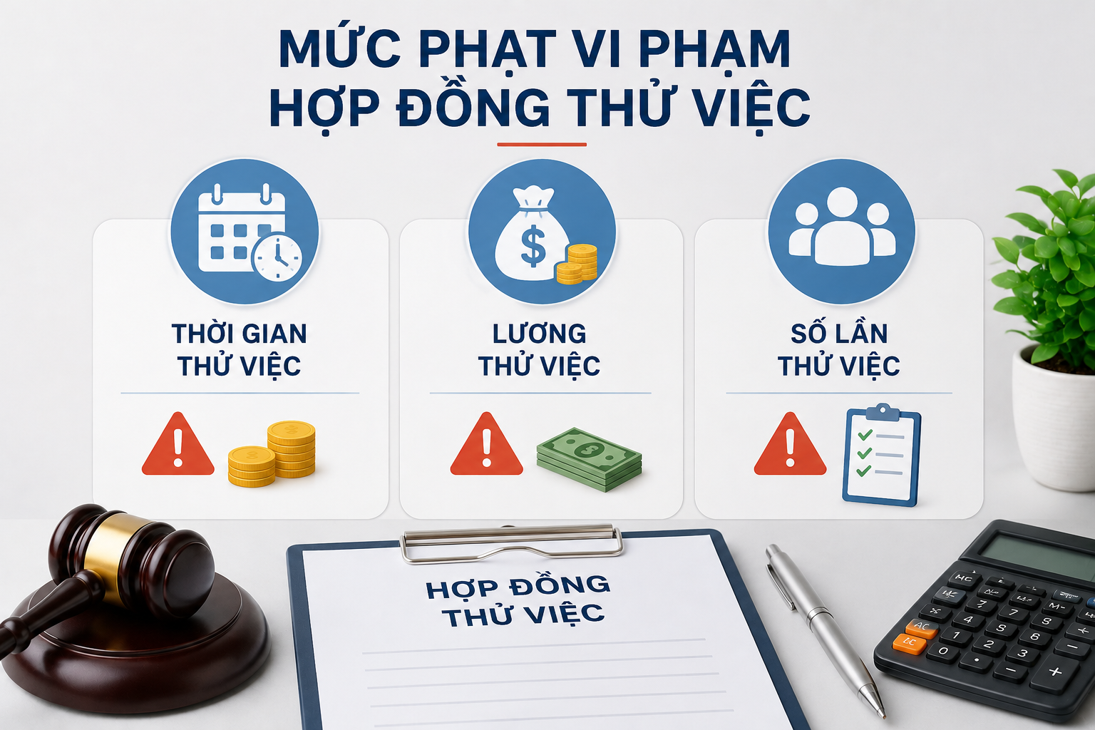 Mức phạt vi phạm hợp đồng thử việc: thời gian, lương, số lần thử việc
