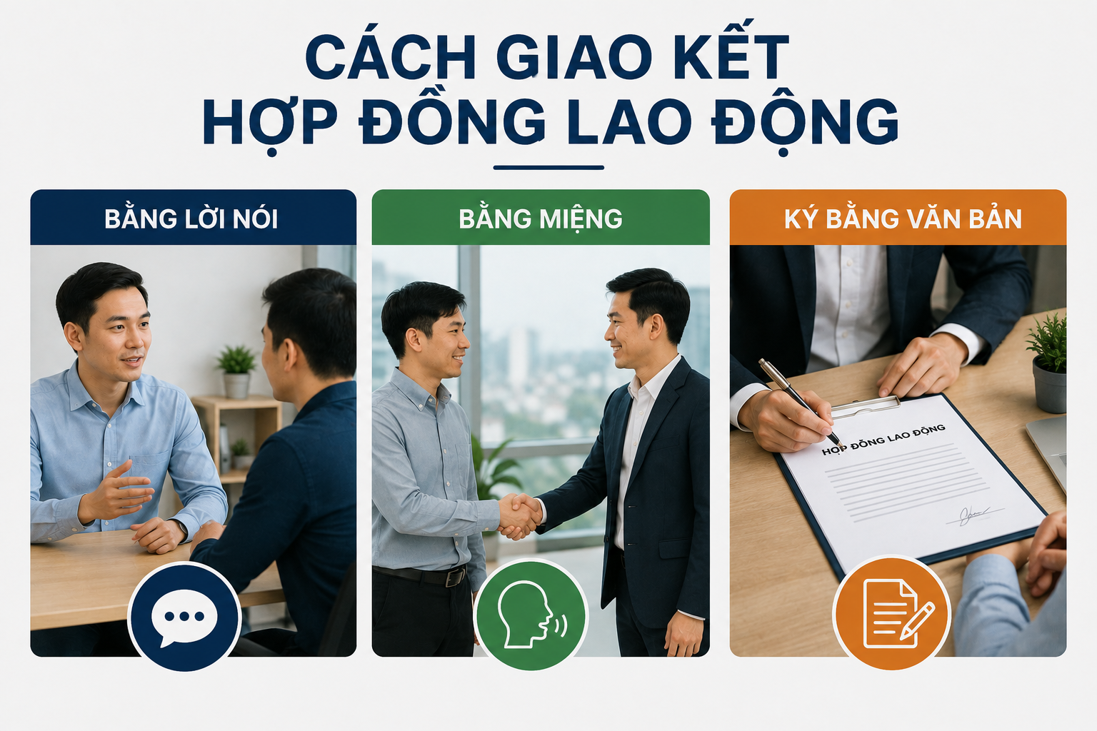 Cách giao kết hợp đồng lao động bằng lời nói, miệng, ký bằng văn bản