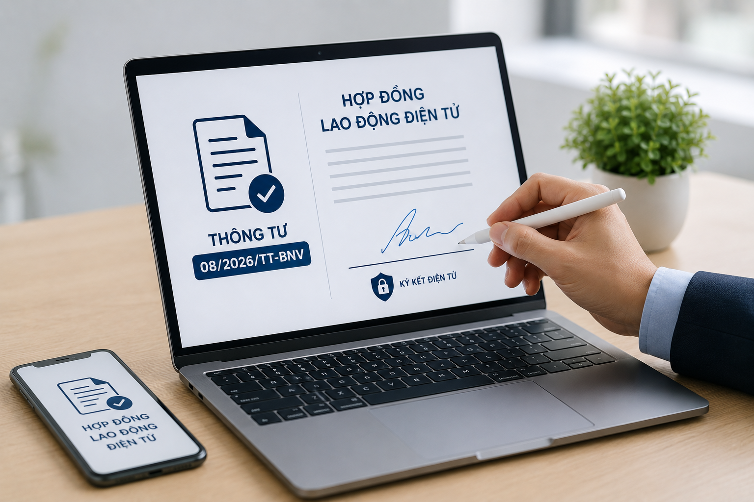 Thông tư 08/2026/TT-BNV hợp đồng lao động điện tử