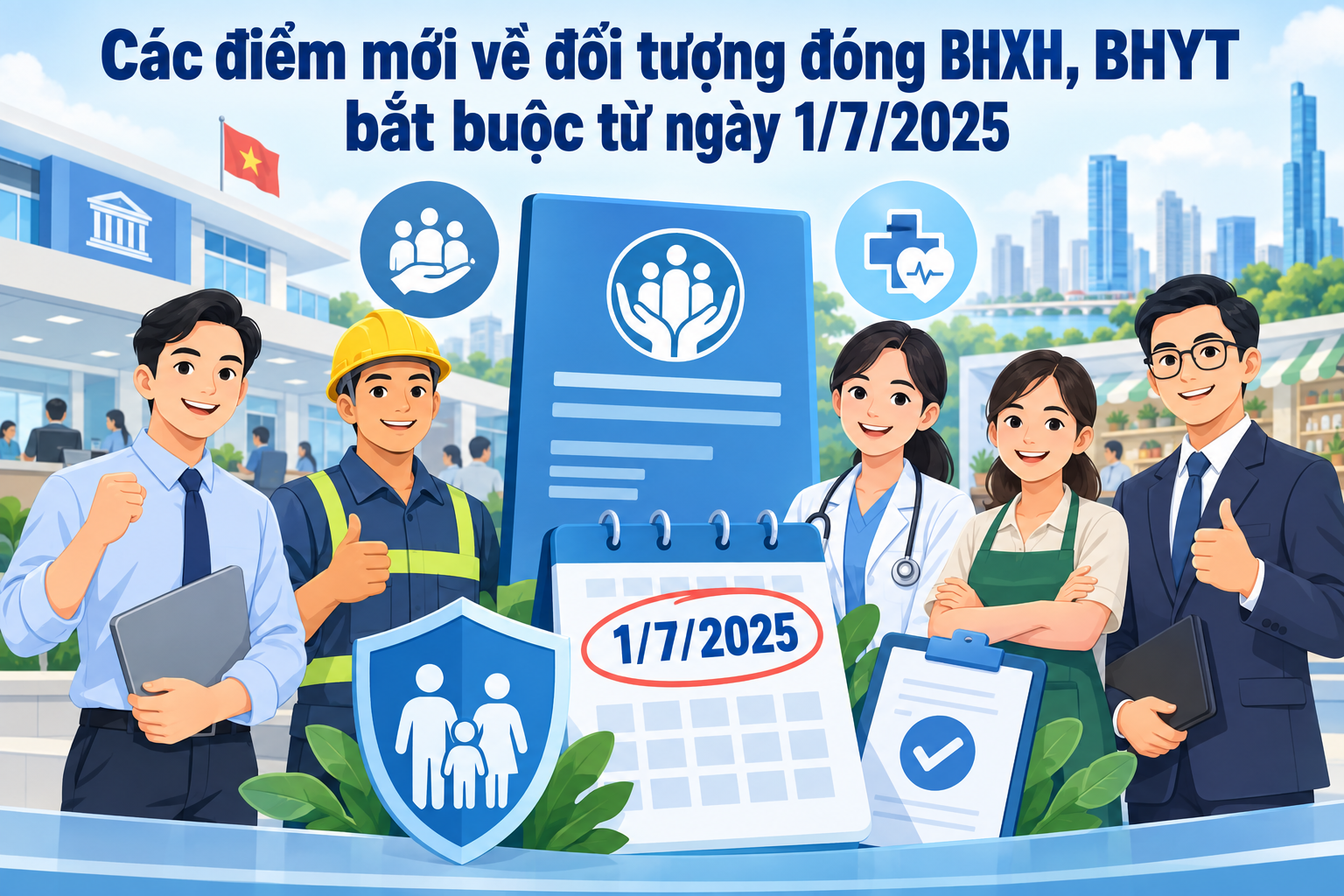 Các điểm mới về đối tượng đóng BHXH, BHYT bắt buộc từ ngày 1/7/2025