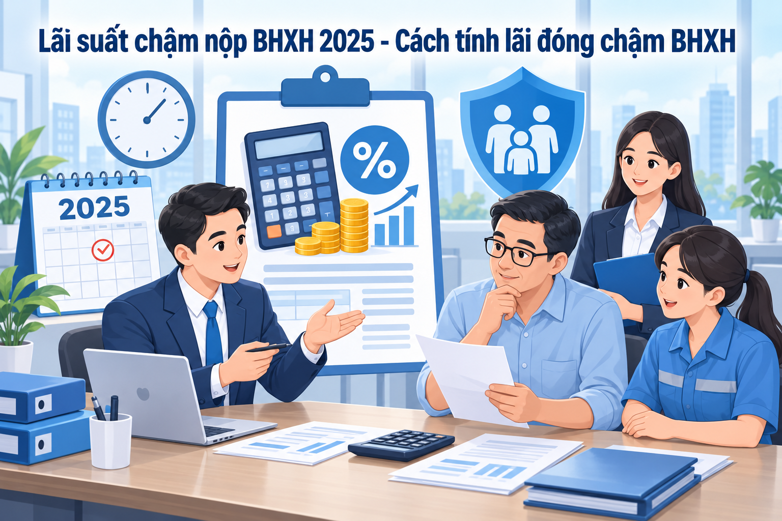 Lãi suất chậm nộp BHXH 2025 - Cách tính lãi đóng chậm BHXH